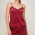 Pyjama Short Velours Scallop Lace, Red