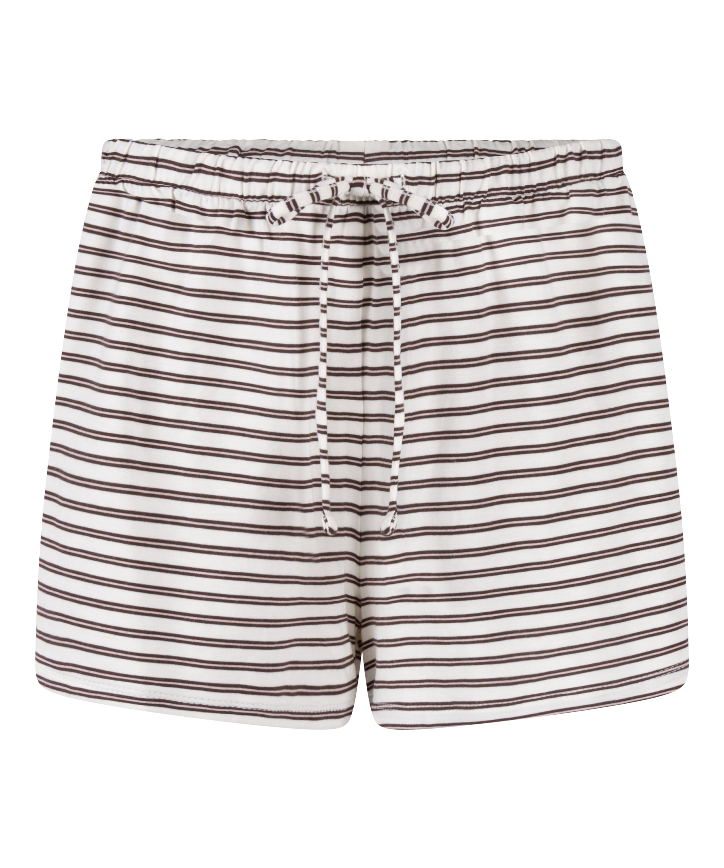 Pyjama Shorts Striped Jersey, White, main