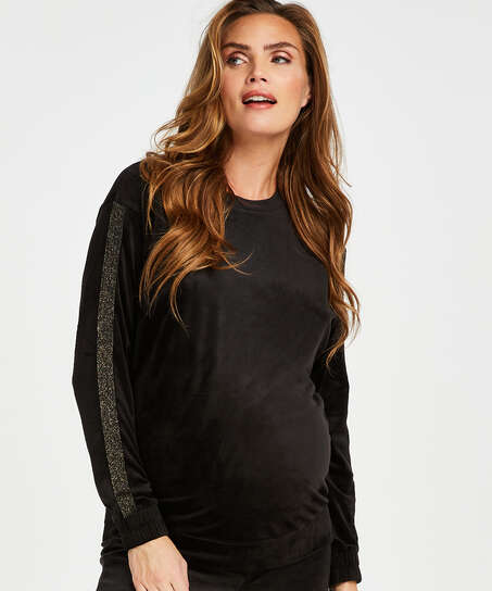 Velvet Shimmer maternity top, Black