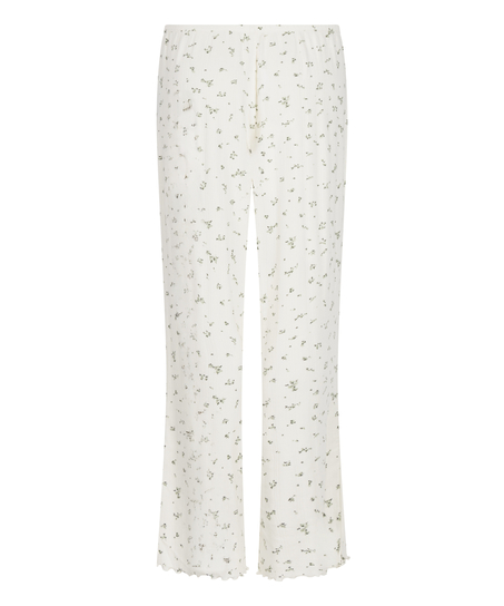 Pyjama Pant Loose Pointelle, White