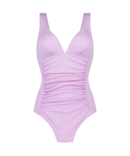 Shaping Scallop Swimsuit, Purple