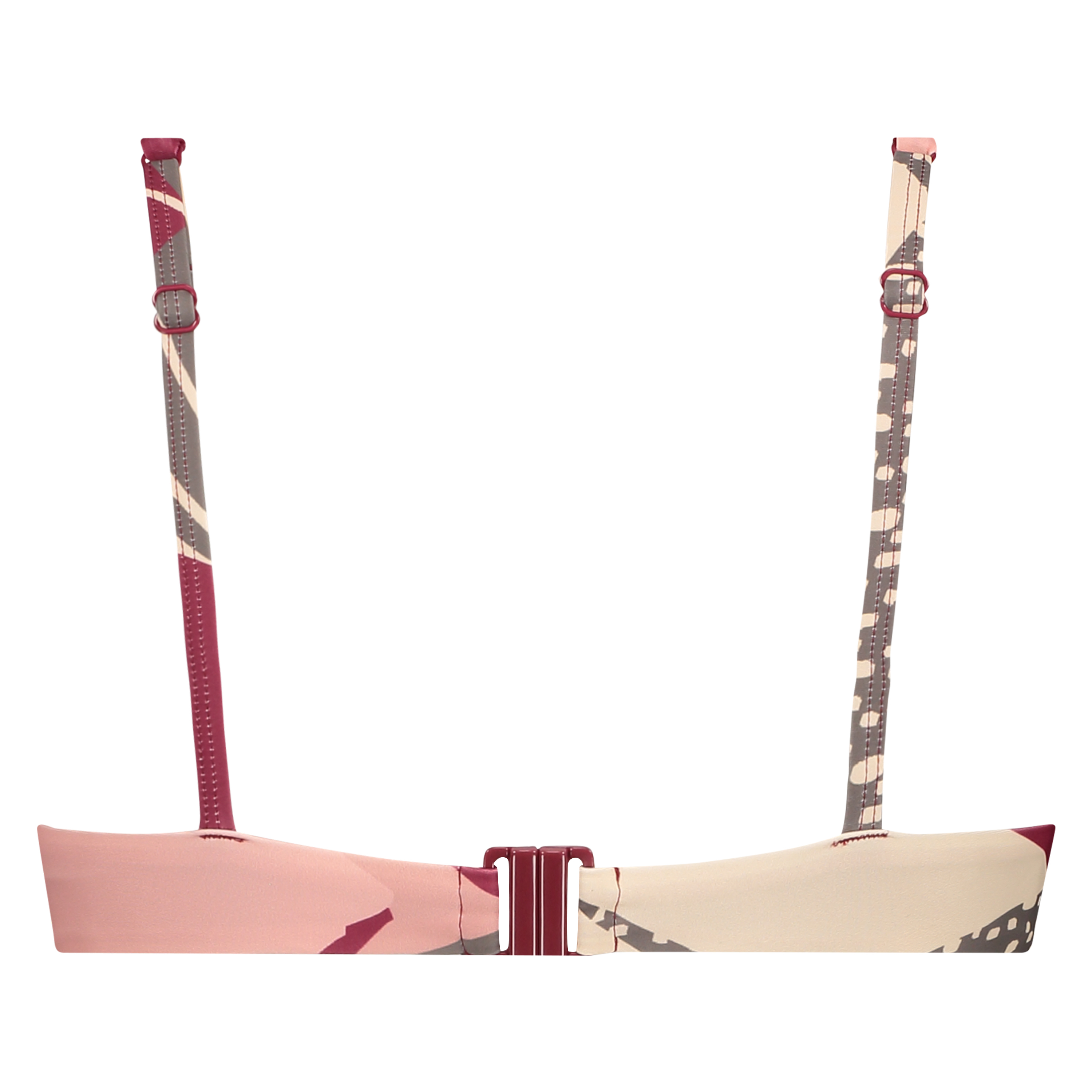 Print Game non-padded underwired bikini top, Pink, main