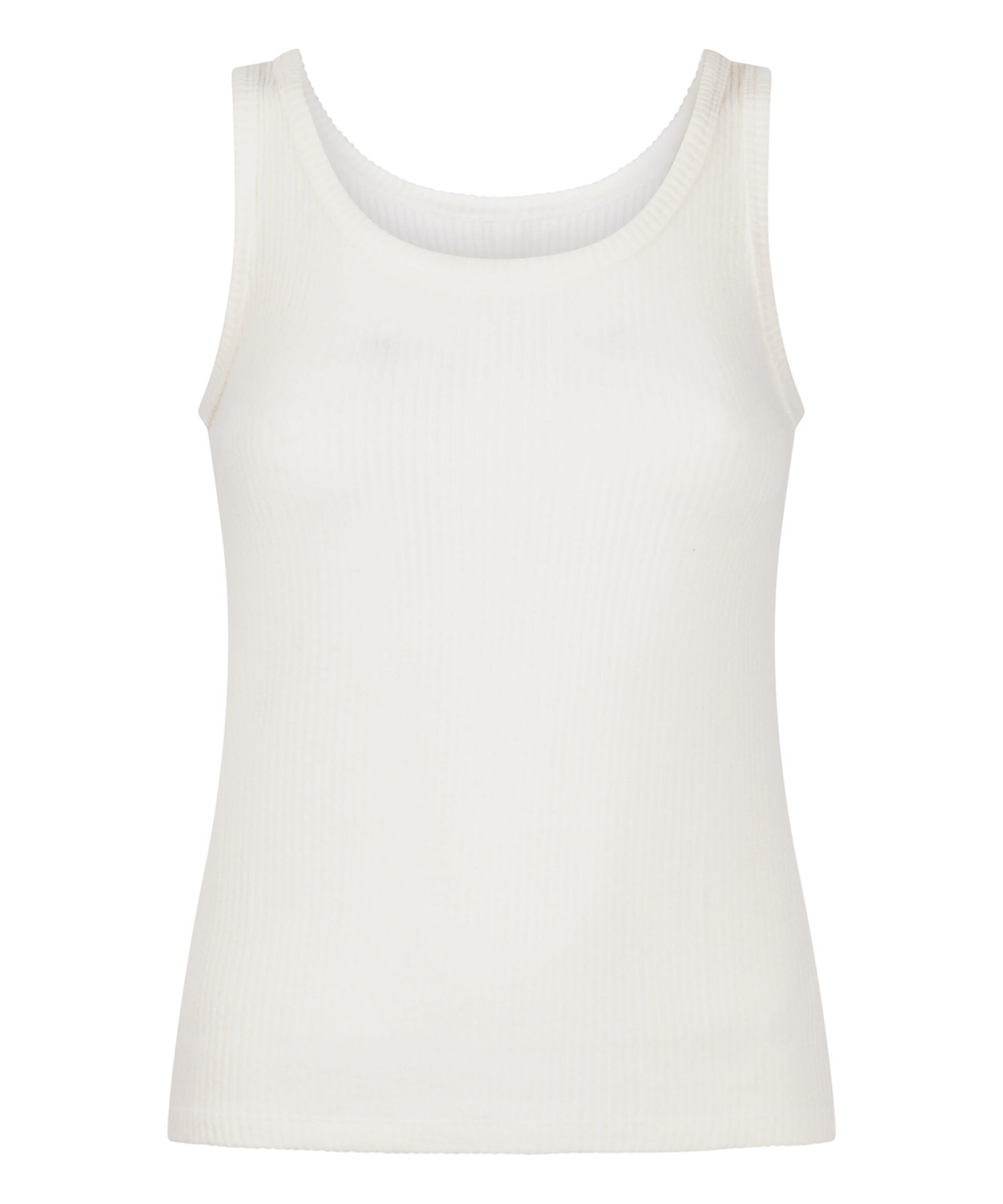 Singlet Brushed Jersey Rib, White