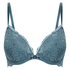 Marine Padded Push-Up Underwired Bra, Blue