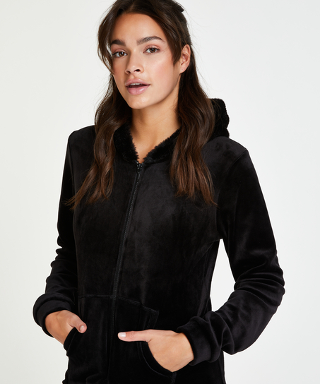 Velvet onesie, Black