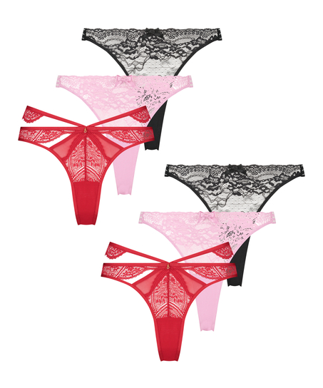 6-Pack Thongs, Red