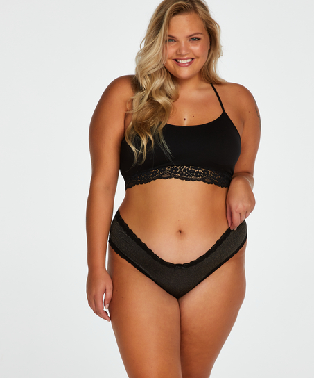 V-Shaped Microfibre Brazilian, Black