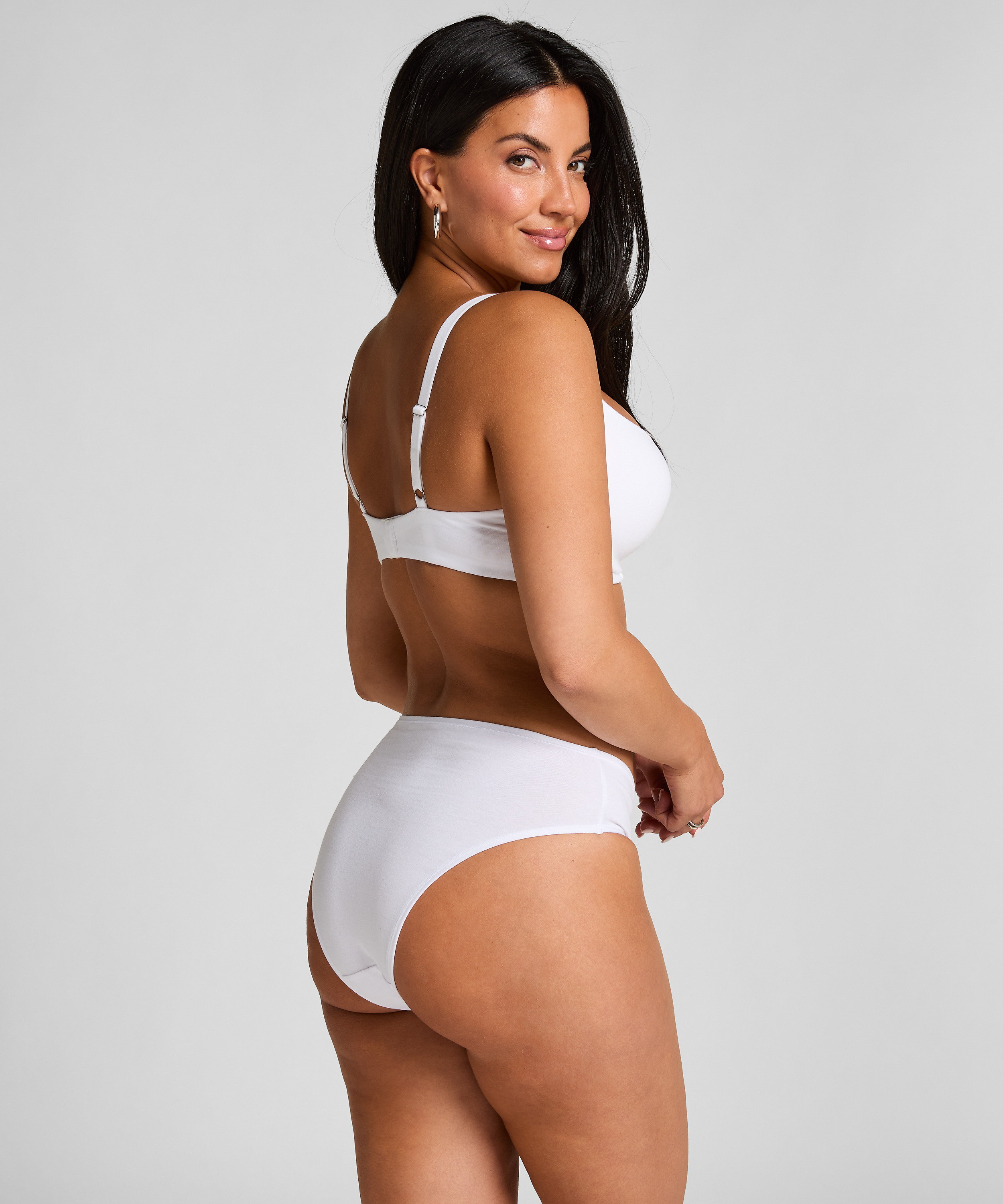 Cotton Padded Underwired Bra, White, main