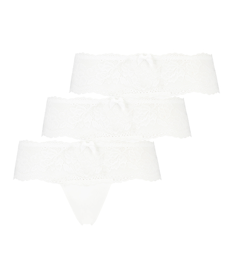 Florence 3-pack boxer thongs, White