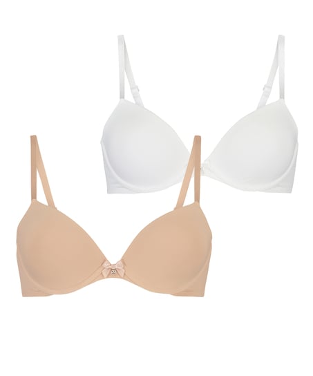2-Pack Padded Underwired Bra, White