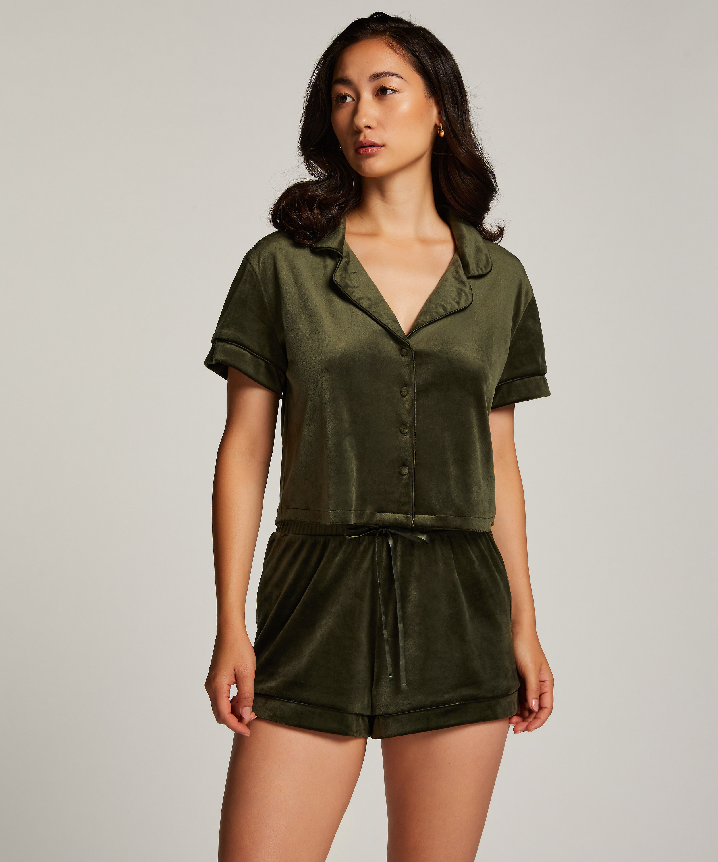 Velvet shorts, Green, main