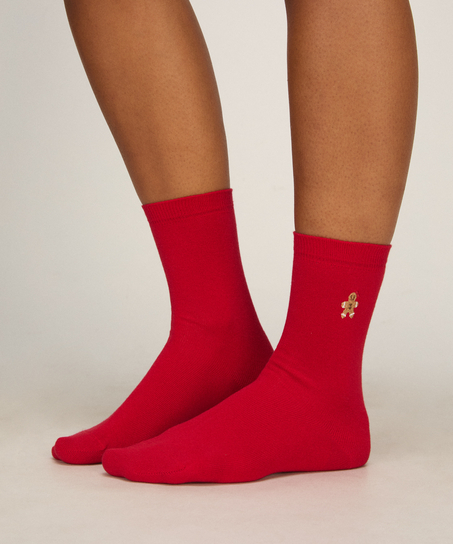 Socks 3 Pair Cotton, Red