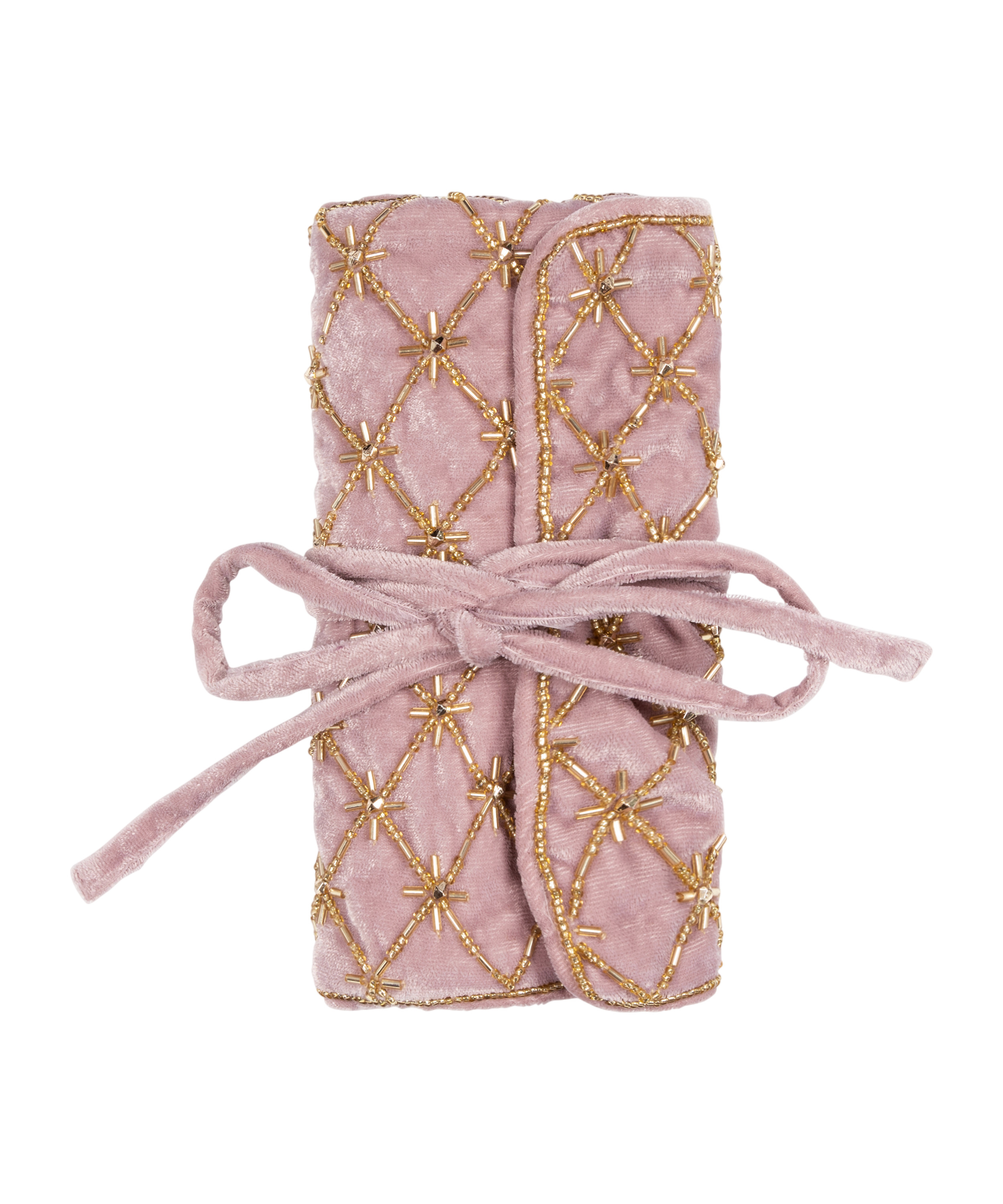 Beaded Jewellery Wrap, Pink, main