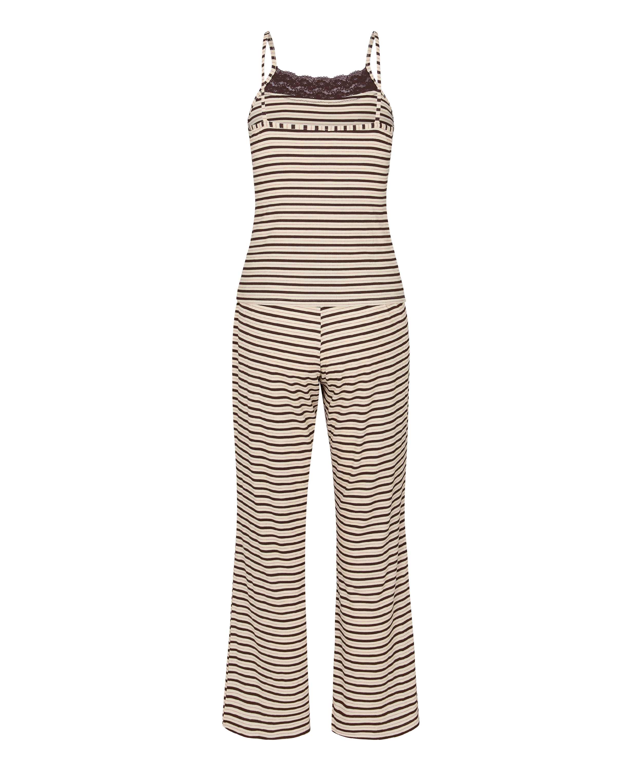 Pyjama Set Lace, Brown, main