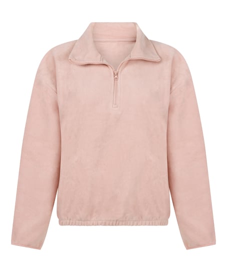 Top Half Zip Sporty Fleece Pajama Tops Hunkemöller
