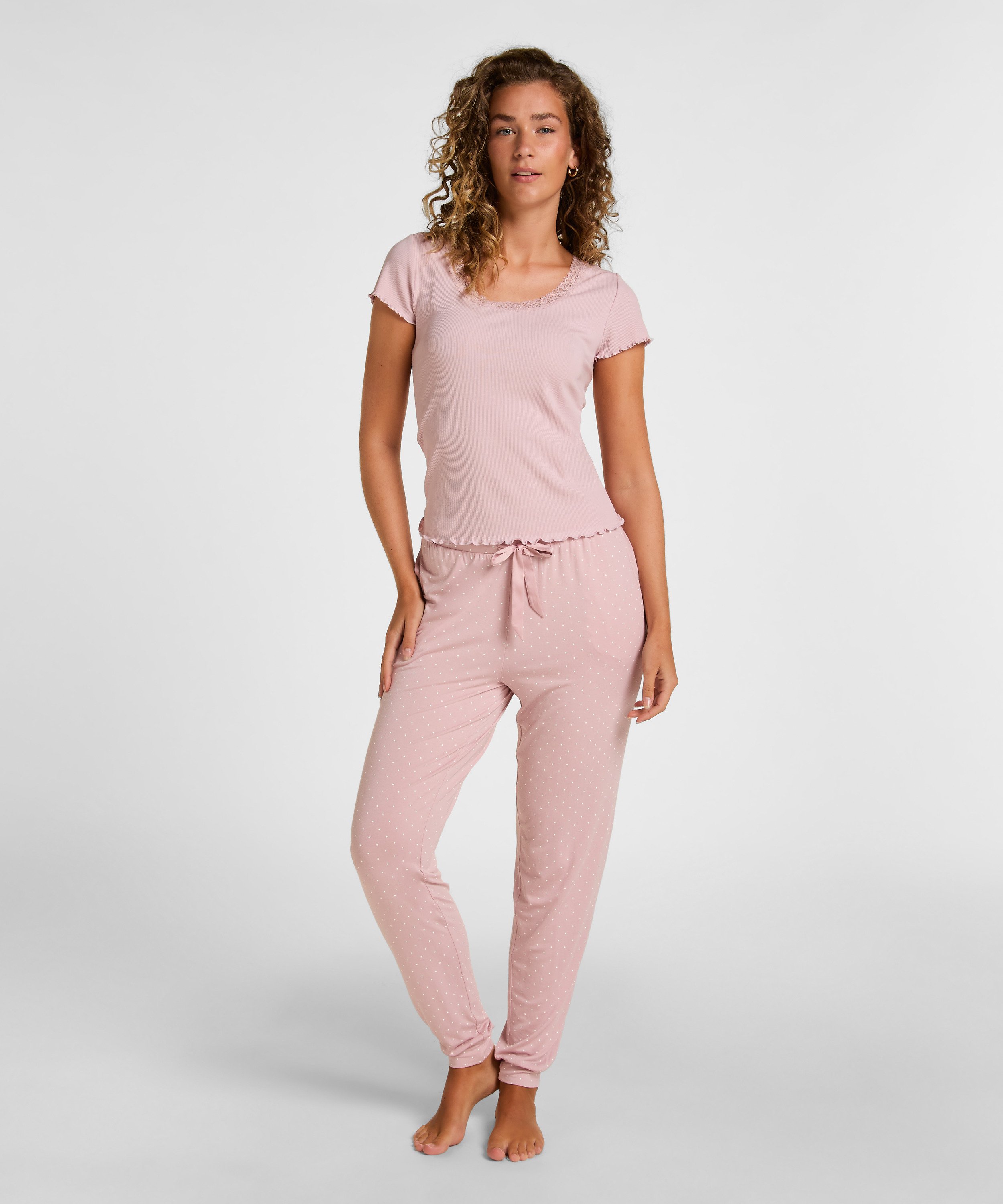 Jersey Pyjama Pants, Pink, main