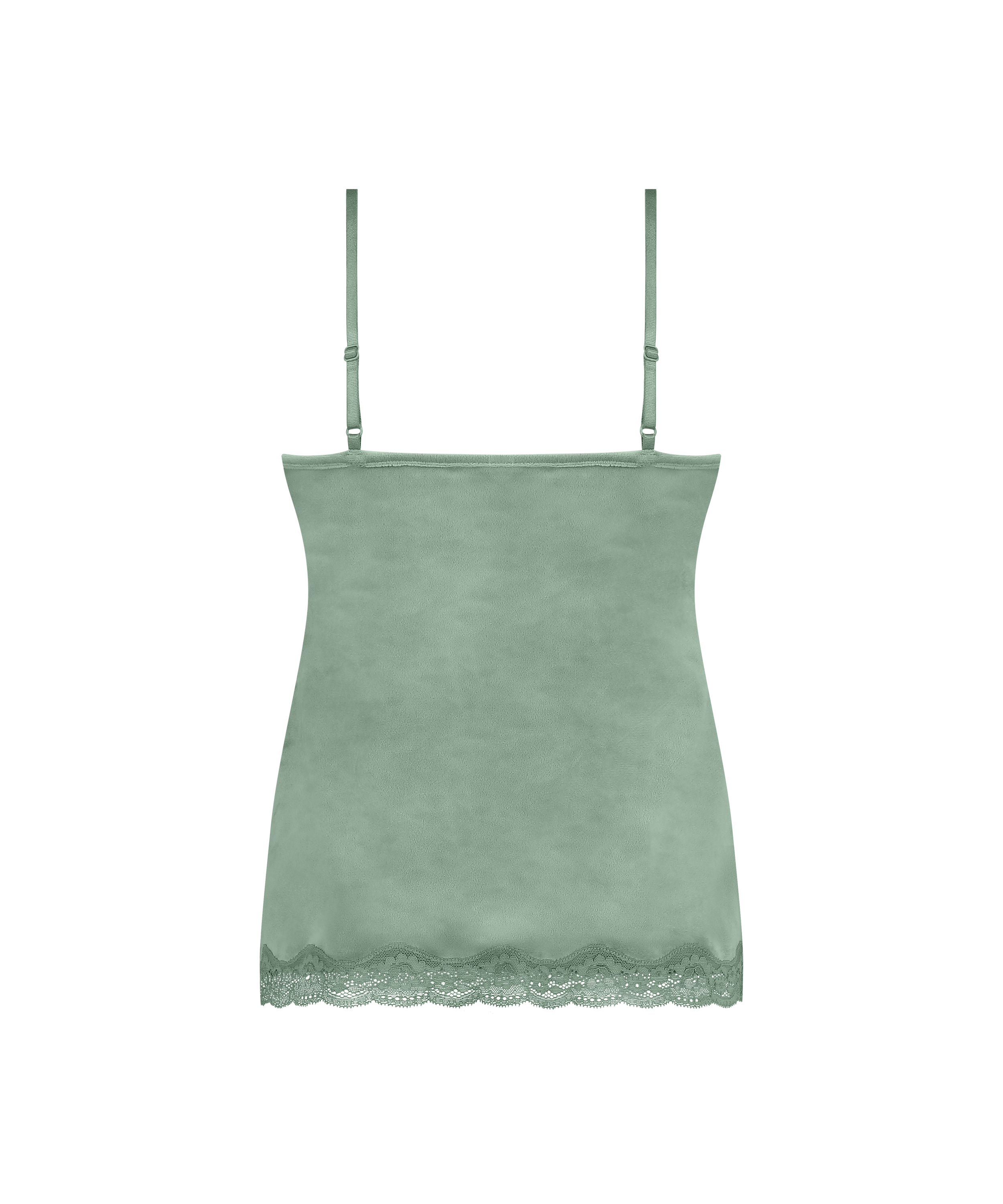 Velours Lace Cami Top, Green, main