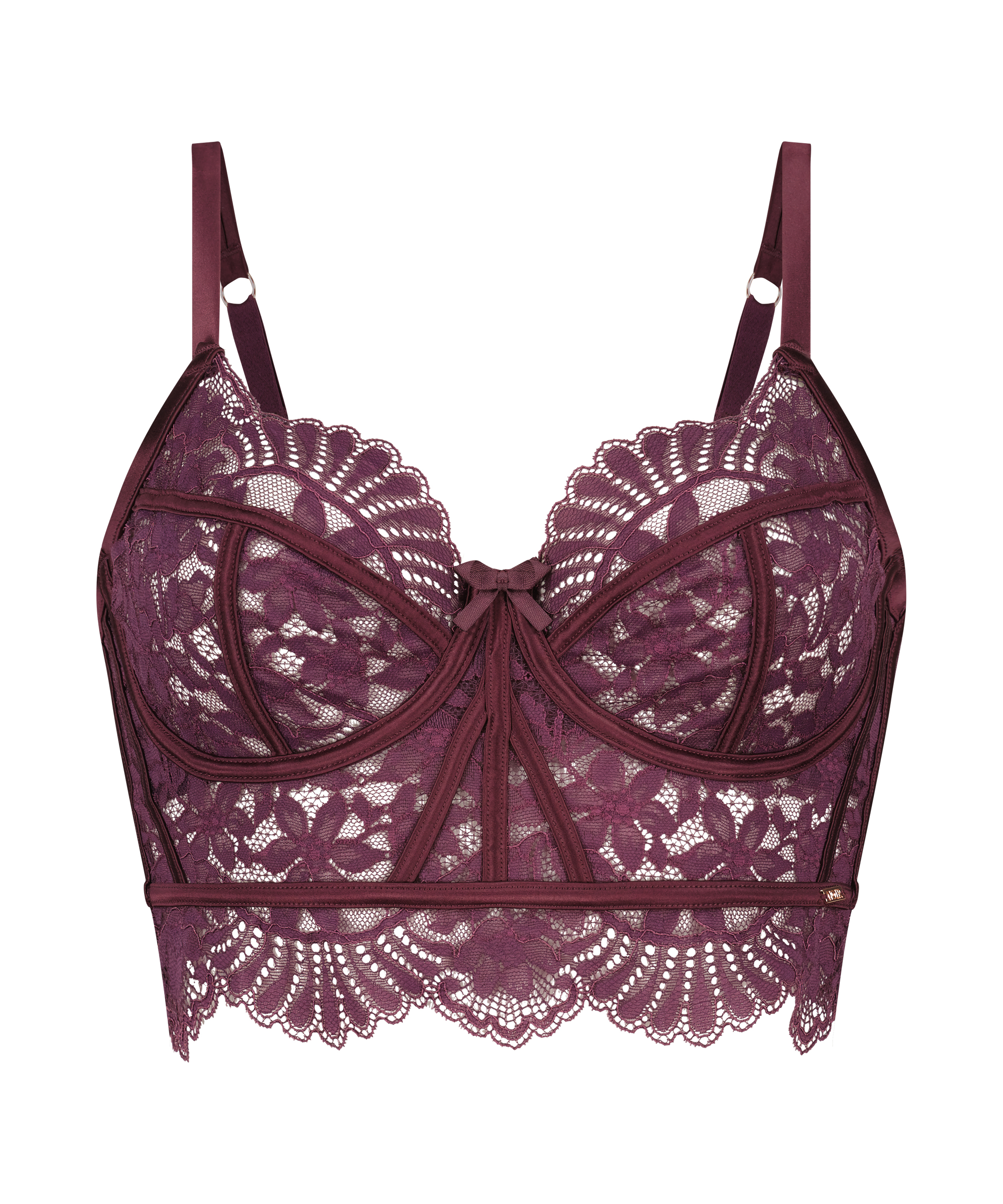 Jamie Non-Padded Underwired Longline Bra, Purple, main