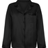Satin Long-Sleeved Jacket, Black