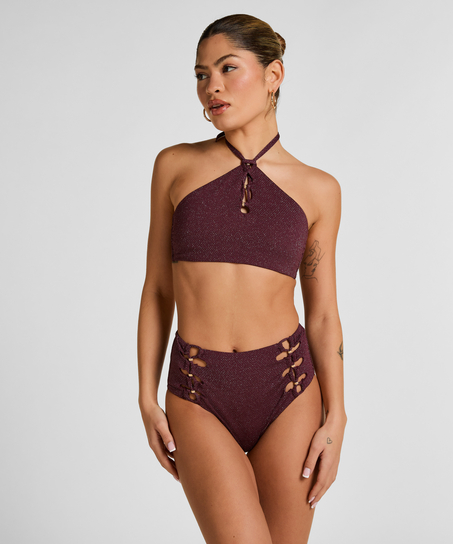 Panama High Waisted Bikini Bottom, Purple