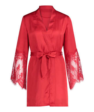 Satin Kimono, Red