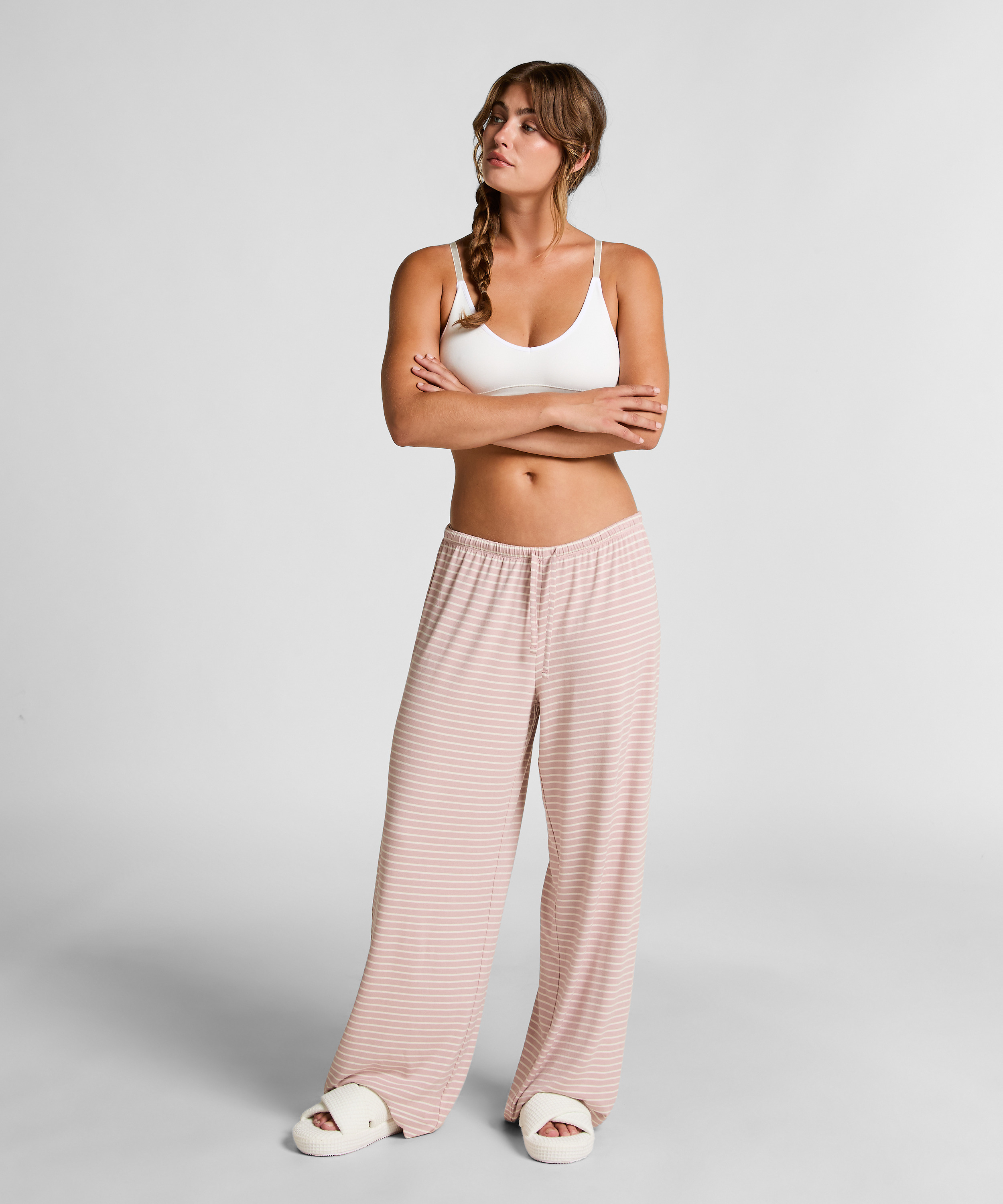Striped Pyjama Pants, Pink, main