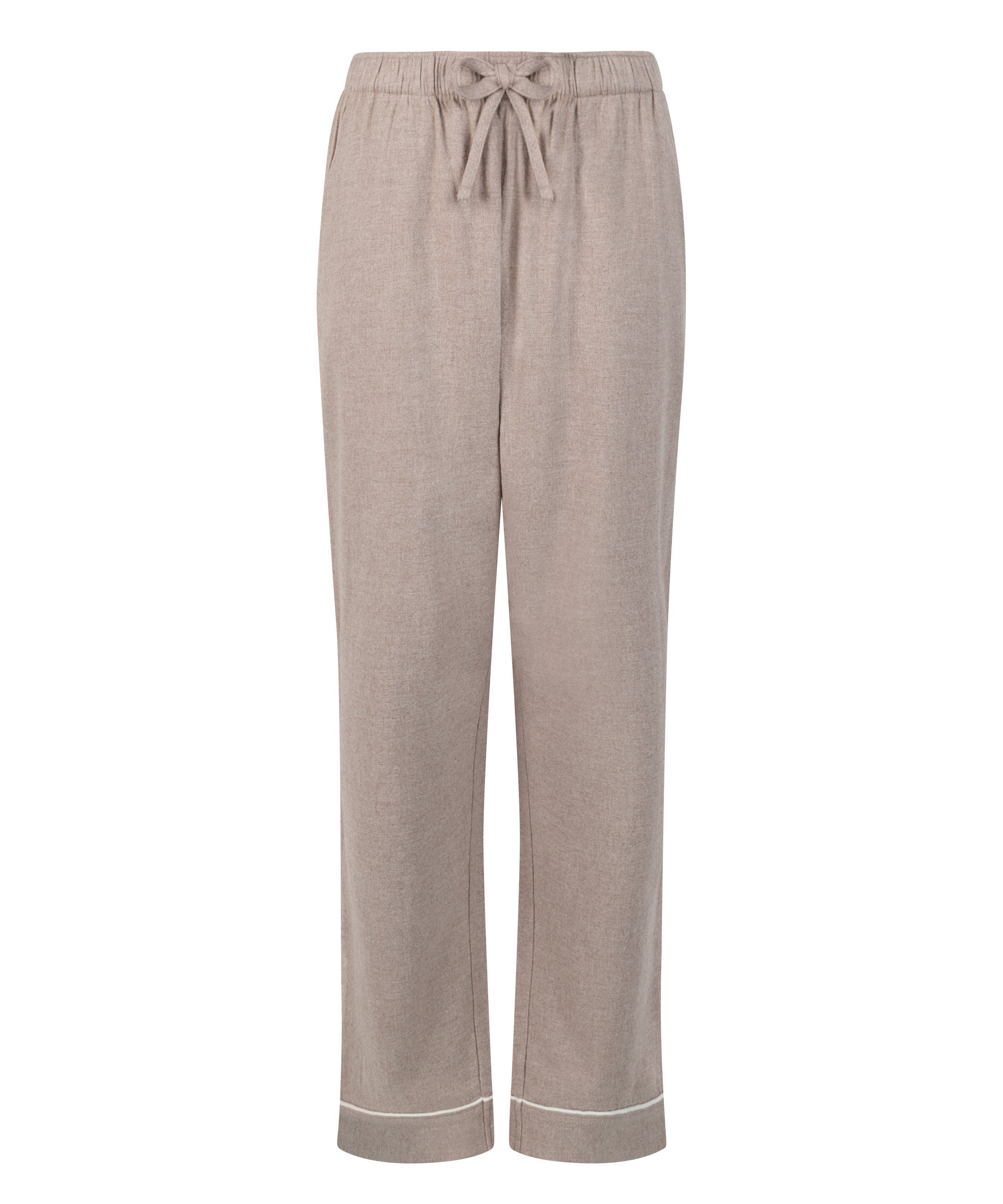 Flannel Pyjama Pants, Beige, main