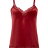 Velours Lace Cami Top, Red