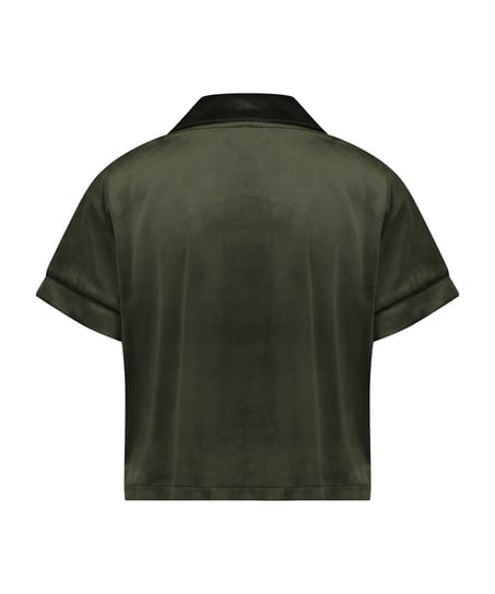 Short Sleeve Velour Jacket, Green