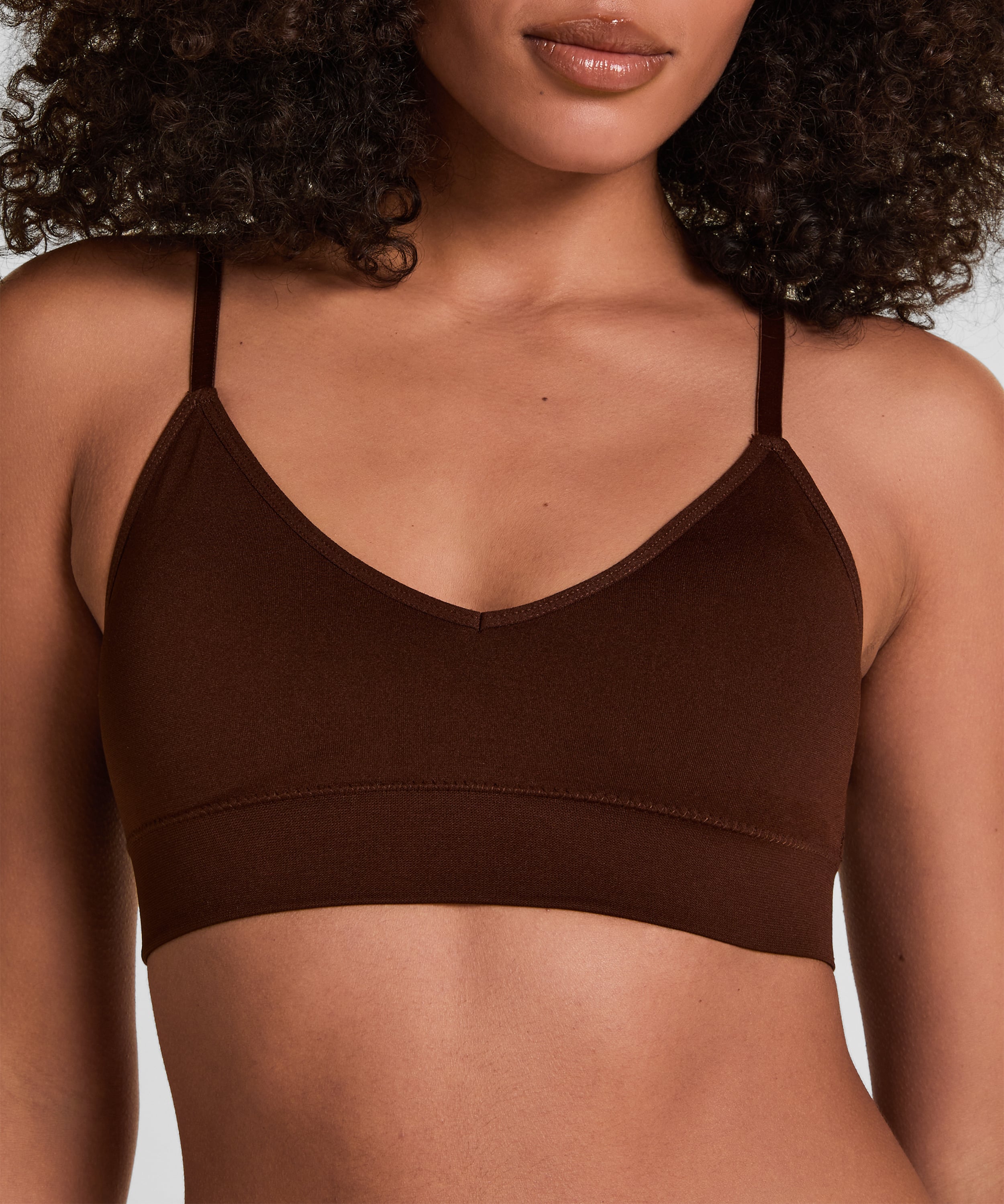 Dide Triangle Bralette, Brown, main