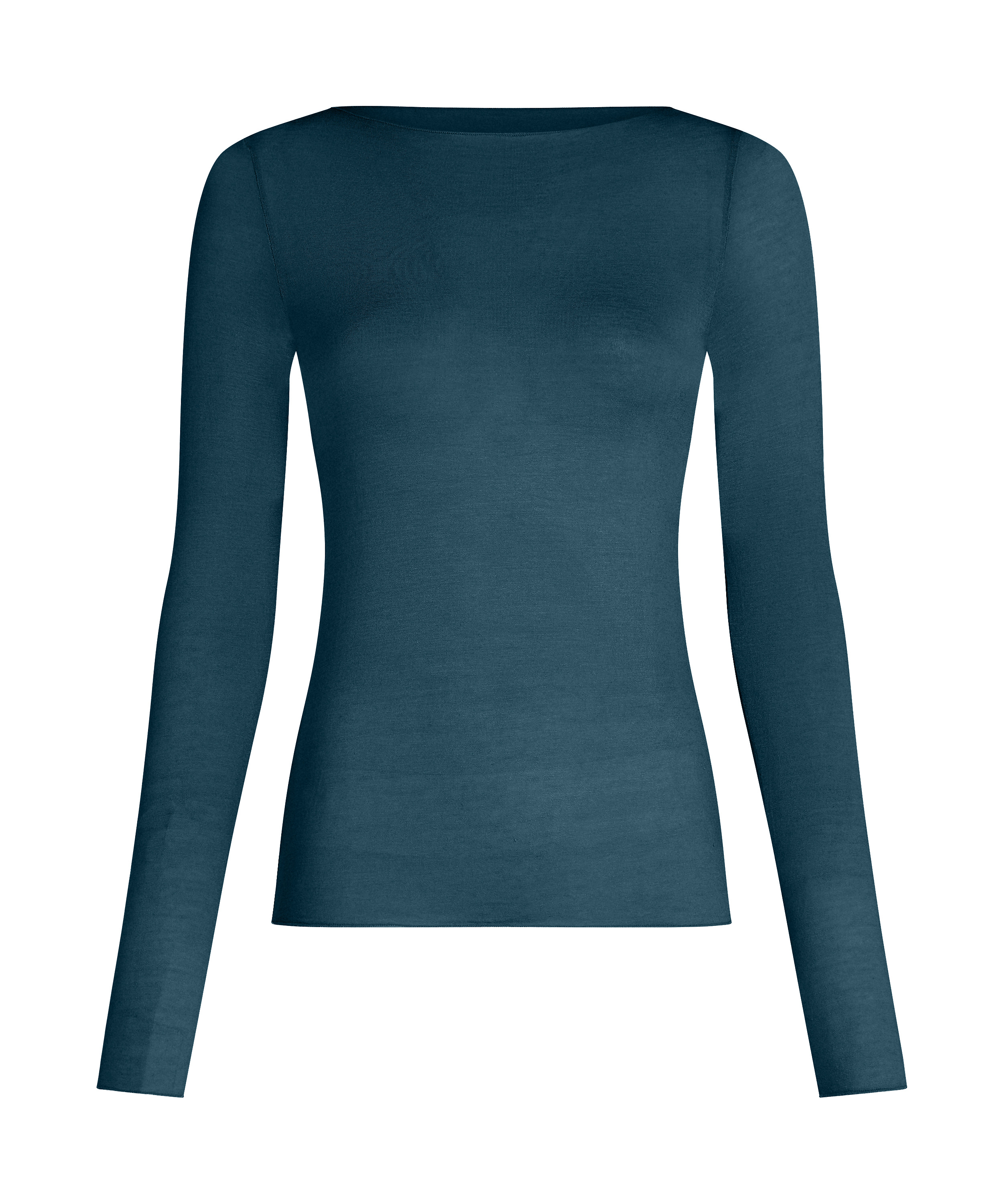 super soft Boatneck Shirt with Cashmere, Blue, main