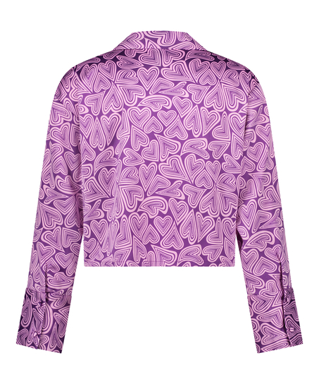 Satin Long-Sleeved Jacket, Purple