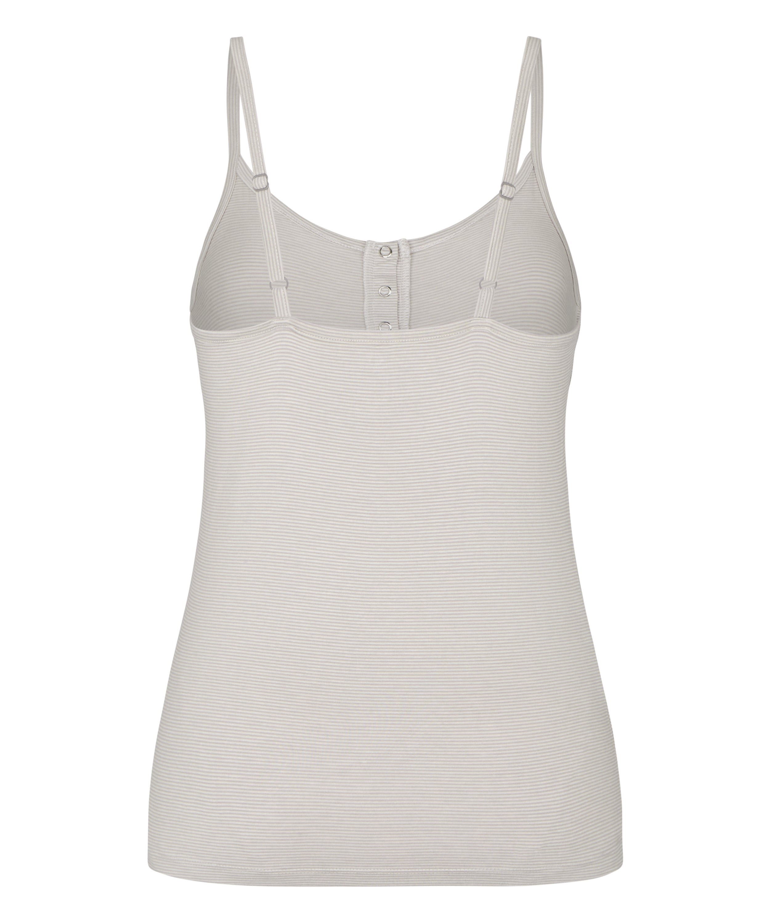 Pyjama Cami Striped Henley, Gray, main