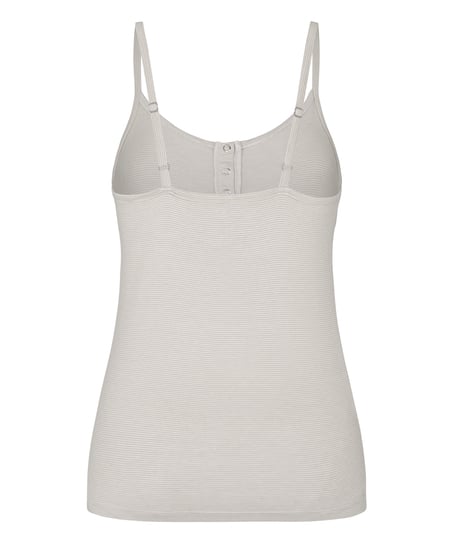 Pyjama Cami Striped Henley, Gray