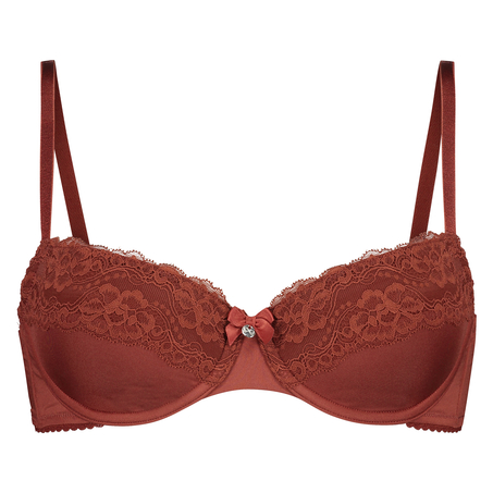 Cherry Padded Underwired Bra, Red
