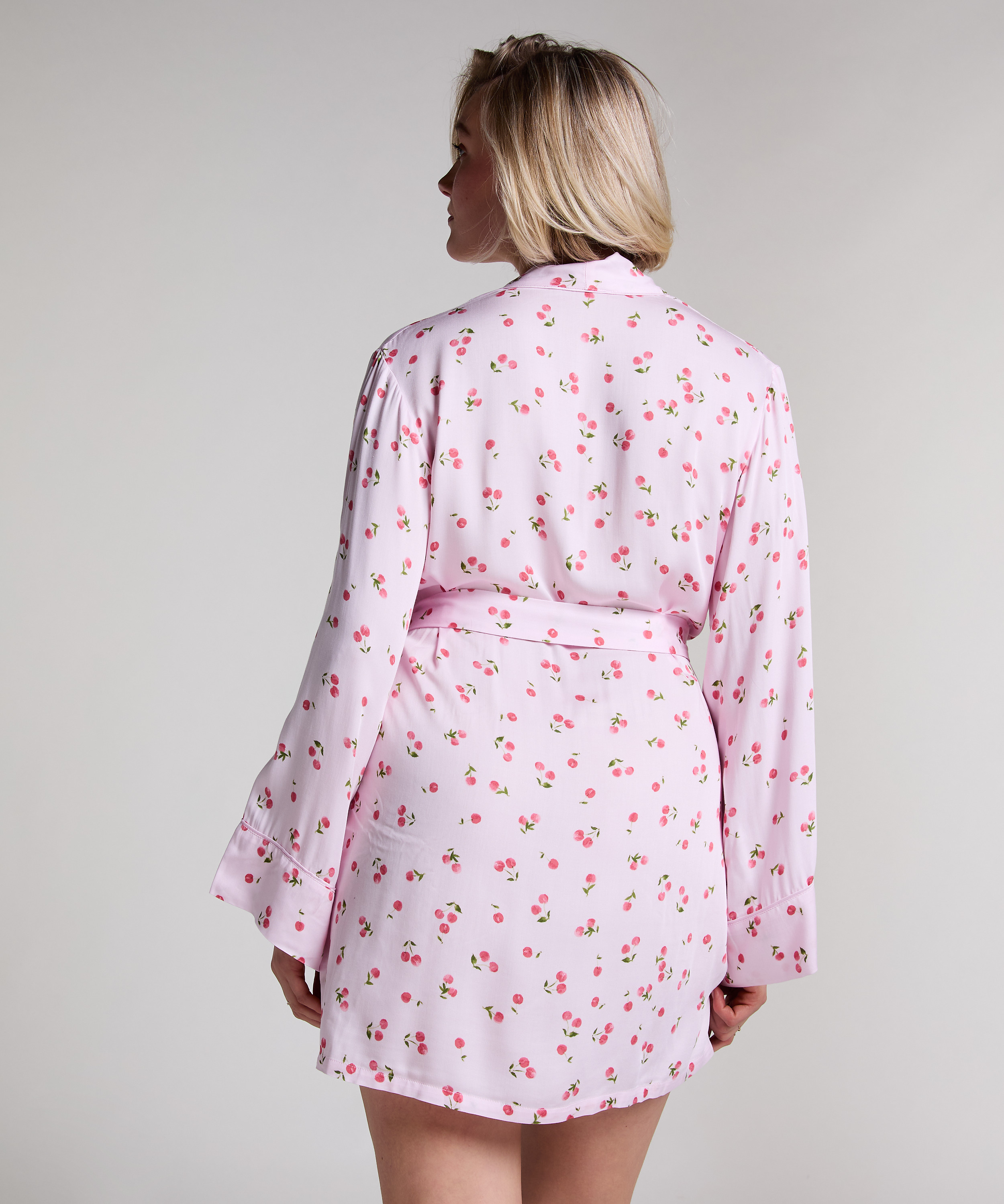 Satin Kimono, Pink, main