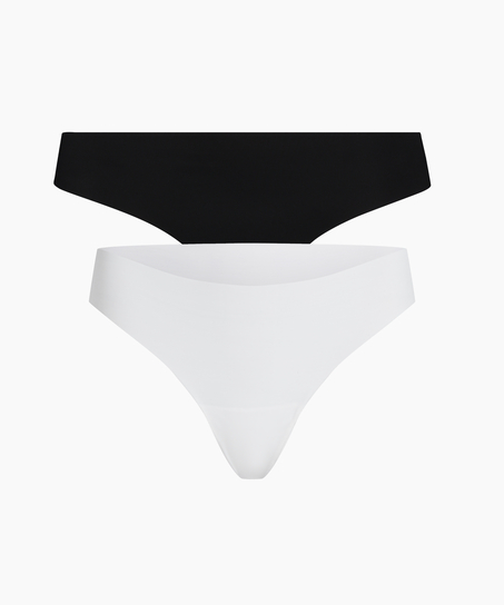 2-Pack Invisible Thong, White