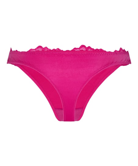 Lace & Shine Thong, Pink