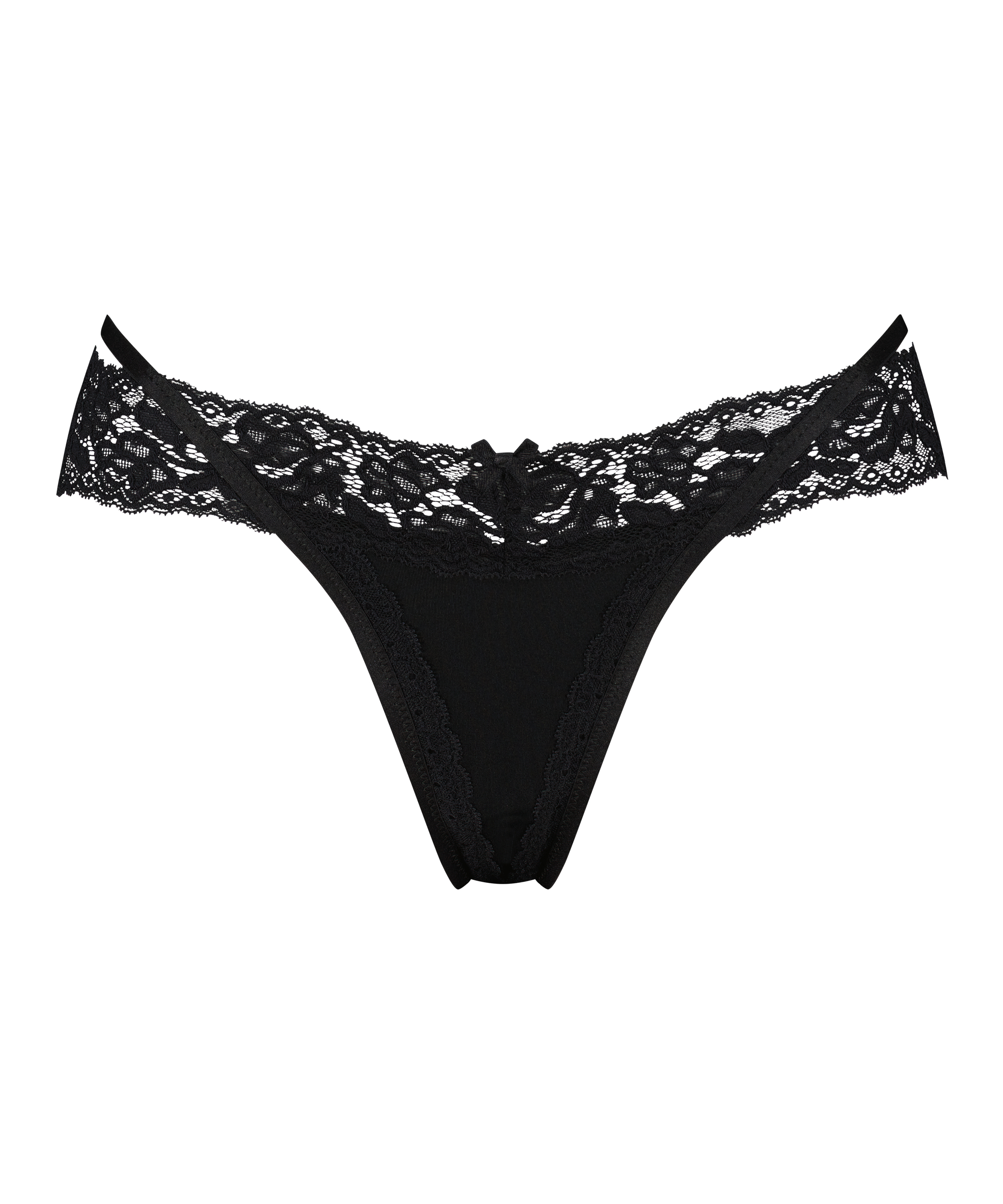 Elliena Extra Low V Thong, Black, main