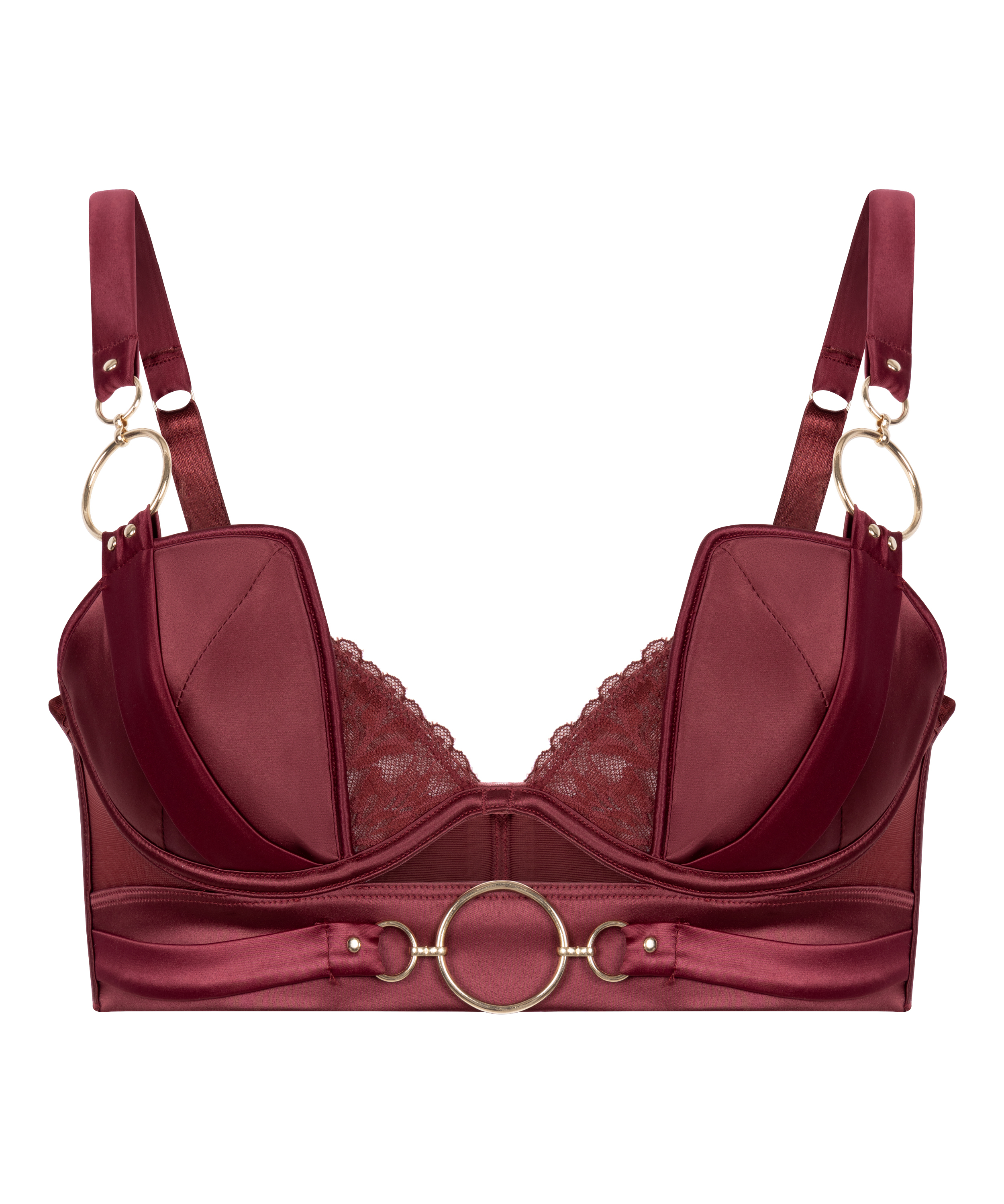 Marjolein Padded Underwired Longline Bra, Red, main