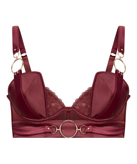 Marjolein Padded Underwired Longline Bra, Red