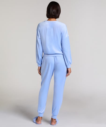 Velours Jogging Pants, Blue