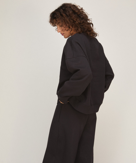 Top Crew Brushed Sweat, Black
