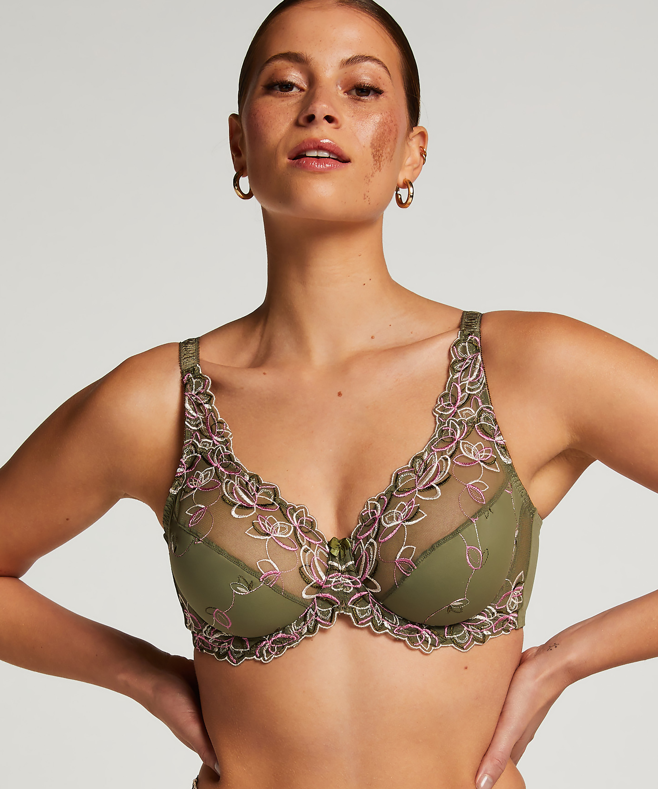 Diva Non-Padded Underwired Bra, Green, main