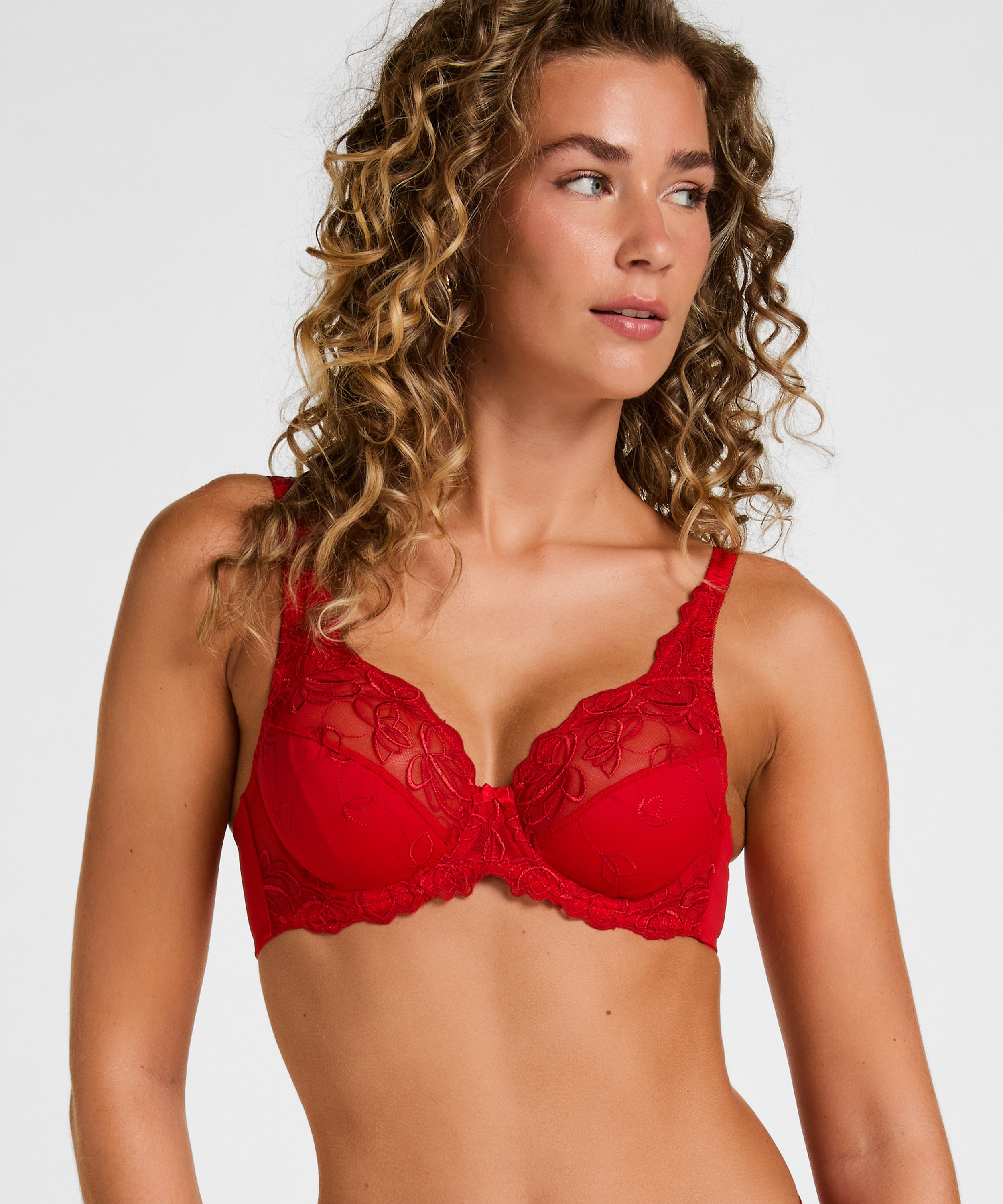 Diva Non-Padded Underwired Bra, Red, main