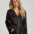 Satin Long-Sleeved Jacket, Black