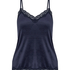 Velours Lace Cami Top, Blue