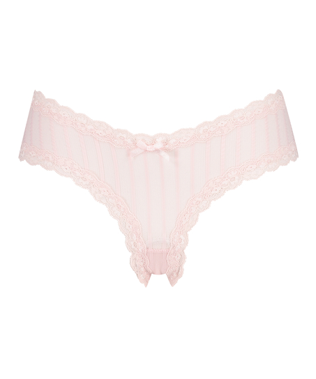 V-shaped Brazilian knickers mesh, Pink