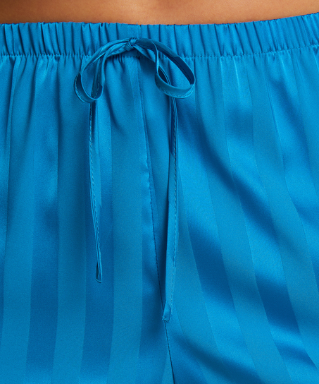 Satin pyjama shorts, Blue