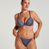 Plunge Padded Underwired Bra, Gray